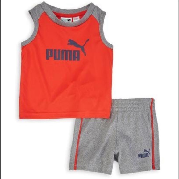 BOYS PUMA  Sleeveless Shirt & Shorts - 2 Pc Set - Picture 1 of 6